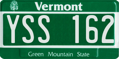 VT license plate YSS162