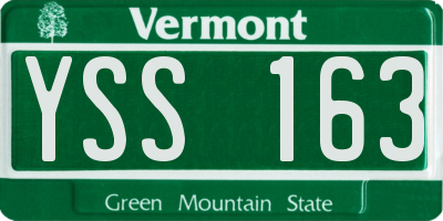 VT license plate YSS163