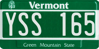 VT license plate YSS165