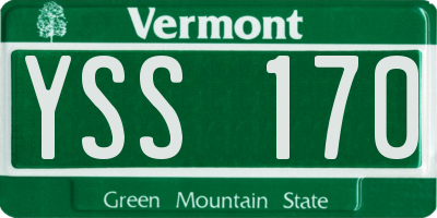 VT license plate YSS170