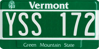 VT license plate YSS172