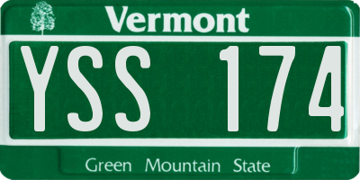 VT license plate YSS174