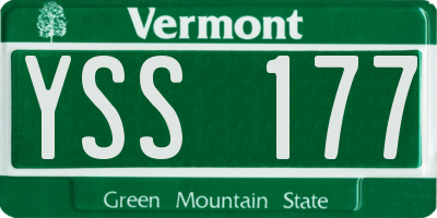 VT license plate YSS177