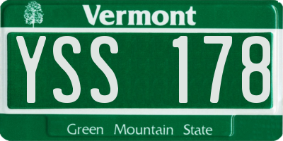 VT license plate YSS178