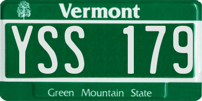VT license plate YSS179