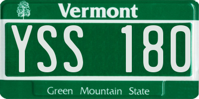 VT license plate YSS180