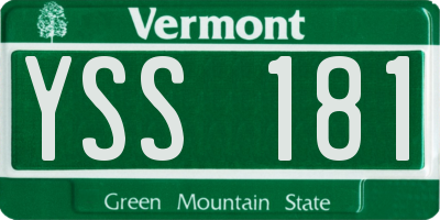 VT license plate YSS181