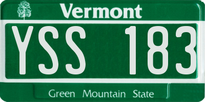 VT license plate YSS183