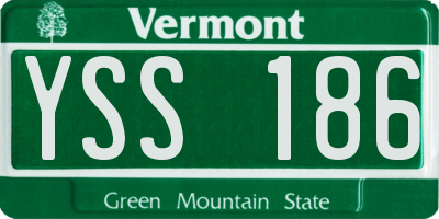 VT license plate YSS186