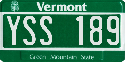 VT license plate YSS189