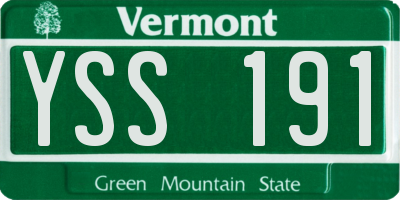 VT license plate YSS191