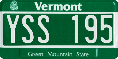 VT license plate YSS195