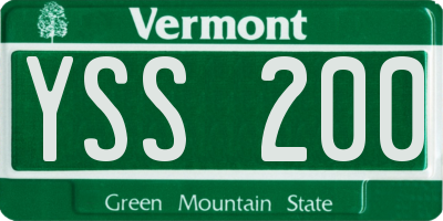 VT license plate YSS200