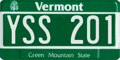 VT license plate YSS201