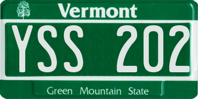 VT license plate YSS202