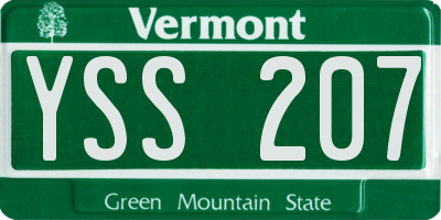 VT license plate YSS207