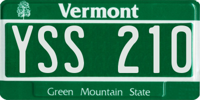 VT license plate YSS210