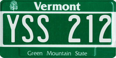 VT license plate YSS212