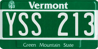 VT license plate YSS213