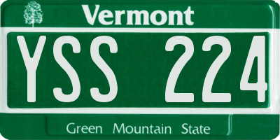 VT license plate YSS224