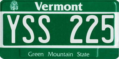 VT license plate YSS225