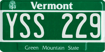 VT license plate YSS229