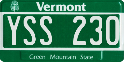 VT license plate YSS230