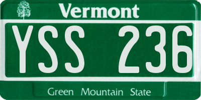 VT license plate YSS236
