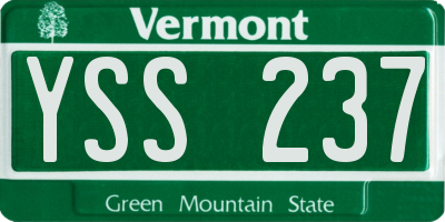 VT license plate YSS237