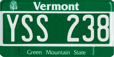 VT license plate YSS238