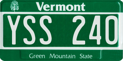 VT license plate YSS240