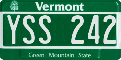 VT license plate YSS242