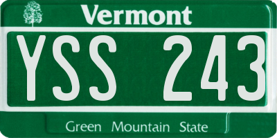 VT license plate YSS243