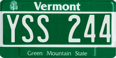 VT license plate YSS244