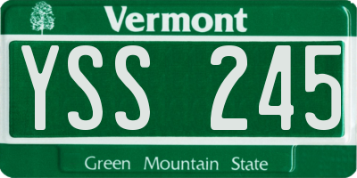 VT license plate YSS245