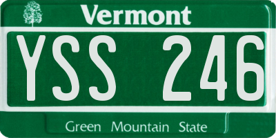 VT license plate YSS246