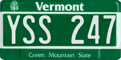 VT license plate YSS247