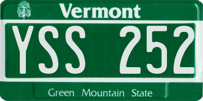 VT license plate YSS252