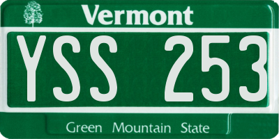 VT license plate YSS253