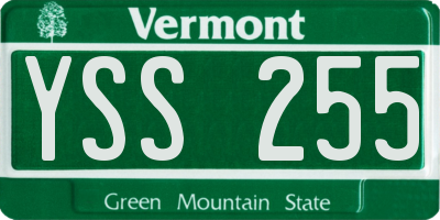 VT license plate YSS255