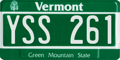 VT license plate YSS261