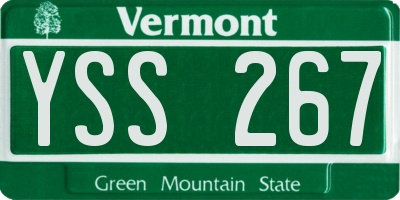 VT license plate YSS267