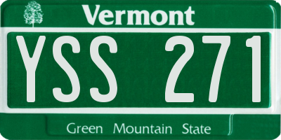 VT license plate YSS271