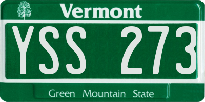 VT license plate YSS273