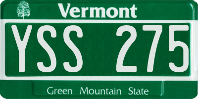 VT license plate YSS275