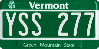 VT license plate YSS277