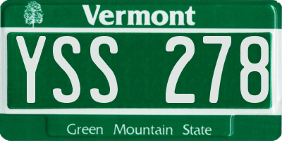 VT license plate YSS278