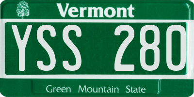 VT license plate YSS280