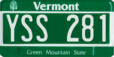 VT license plate YSS281