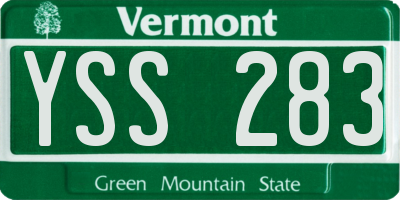 VT license plate YSS283